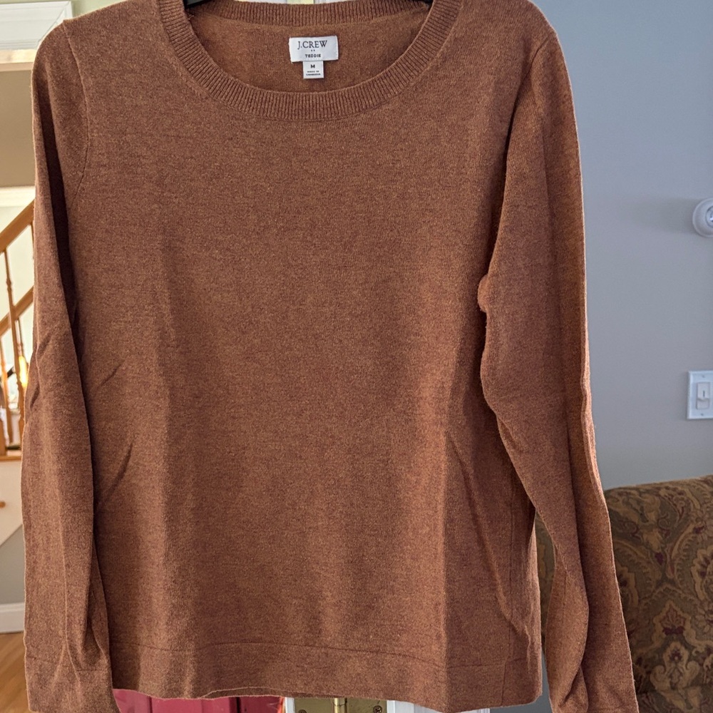 J. Crew Women's heather brown Crew Neck Sweater. NWOT